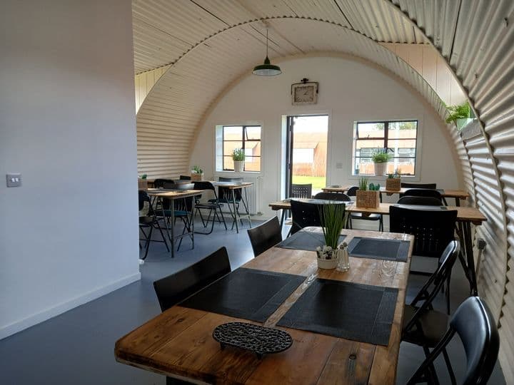 Inside a converted hut